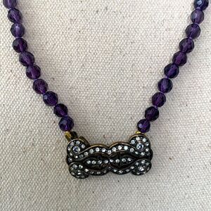 La Vintage Purple Bead Necklace with Swarovski Clasp – Simply Stated